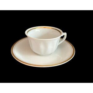 VTG  Walbrzych China "Empire" Demitasse Cup & Saucer Poland White Gold Europa